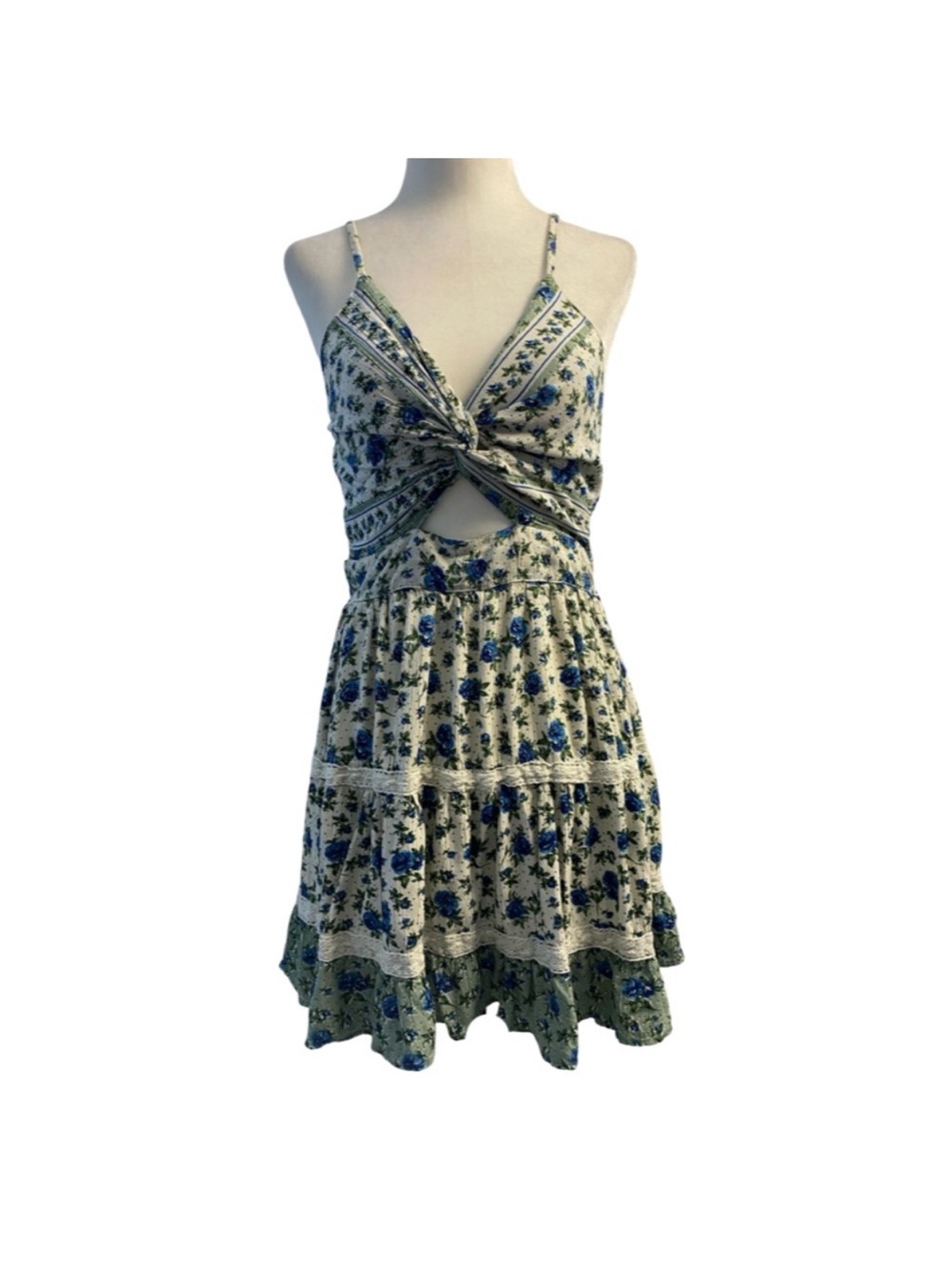 Angie Floral Knot-Front Midi Dress